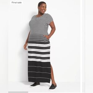 Lane Bryant Striped Maxi Dress with pockets 22/24